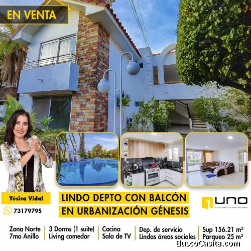 AMPLIO DEPARTAMENTO EN VENTA DE 3 DORMITORIOS CON 2 PARQUEOS