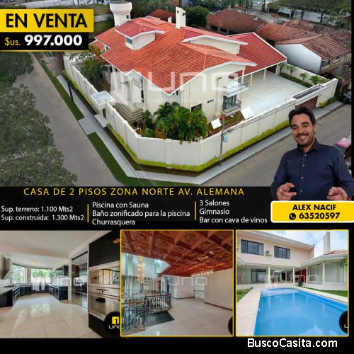 Casa en venta en esquina zona norte cerca de la Av. Alemana 2do anillo 