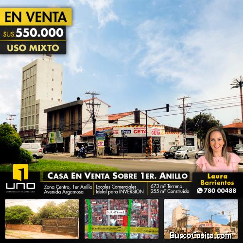 CASA SOBRE AVENIDA ARGAMOSA ESQUINA CHARCAS, 1ER ANILLO, IDEAL PARA INVERSION