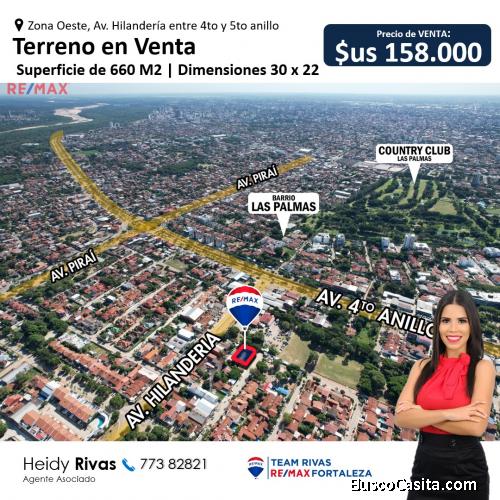 Terreno de 660 M2 Zona Avenida Piraí