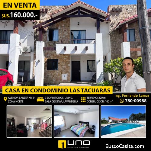 Casa en venta en condominio Las Tacuaras