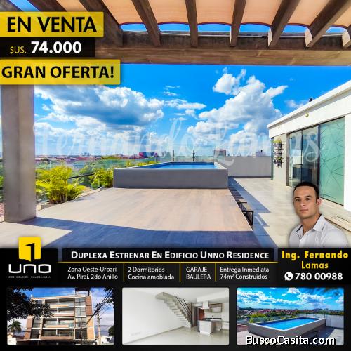 DEPARTAMENTO DUPLEX DE 2 DORMITORIOS A ESTRENAR EN URBARÍ, EN EDIFICIO UNNO RESIDENCE