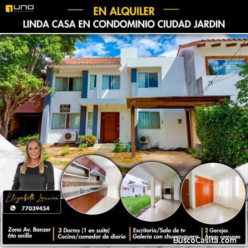 Casa en alquiler zona norte Ciudad Jardin