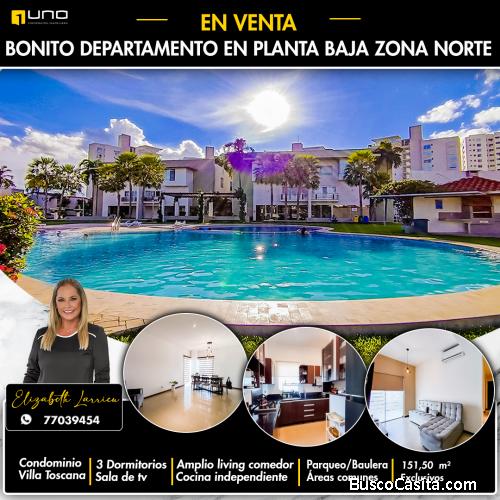 Departamento en venta zona norte en condominio Villa Toscana 