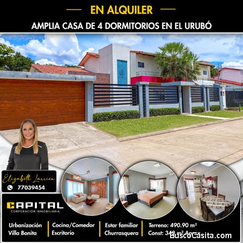 Casa en alquier zona urubó Villa Bonita