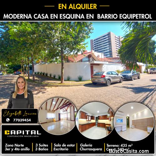 Casa en alquiler zona norte Barrio Equipetrol