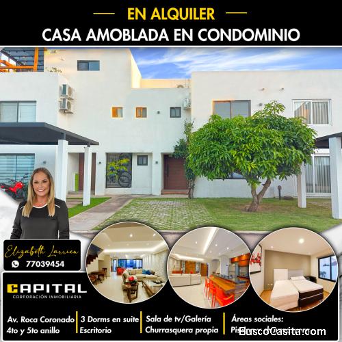 Casa amoblada en alquiler zona oeste Avenida Roca Coronado