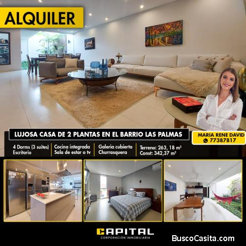 Lujosa casa en Alquiler de 2 Plantas en el Barrio Las Palmas