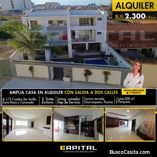 Casa en Alquiler de 3 niveles con 5 Suites, ideal para empresasspa