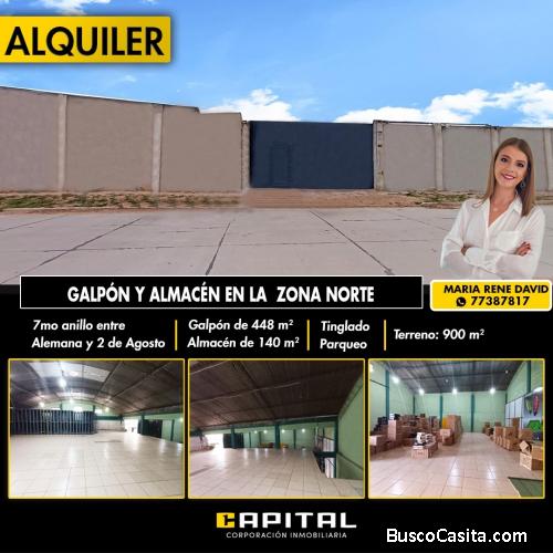 GALPON EL ALQUILER EN ZONA NORTE!!