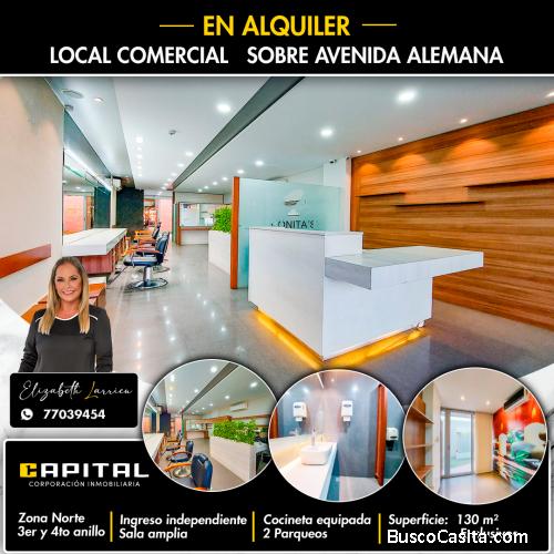 Local comercial en alquiler zona norte sobre Avenida Alemana 