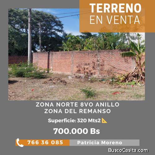 TERRENO EN VENTA! ZONA NORTE 8vo ANILLO