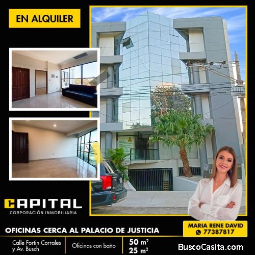 Calle Fortín Corrales entre Av. Bush y 1er Anillo, a poca distancia del Palacio de Justicia