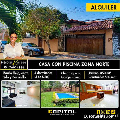 Casa con piscina en alquiler, Zona Norte