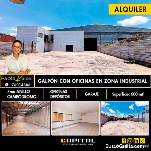Galpon en alquiler parque industrial