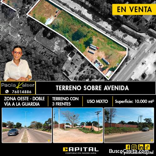 Terreno de 10000 metros sobre avenida doble via a la guardia