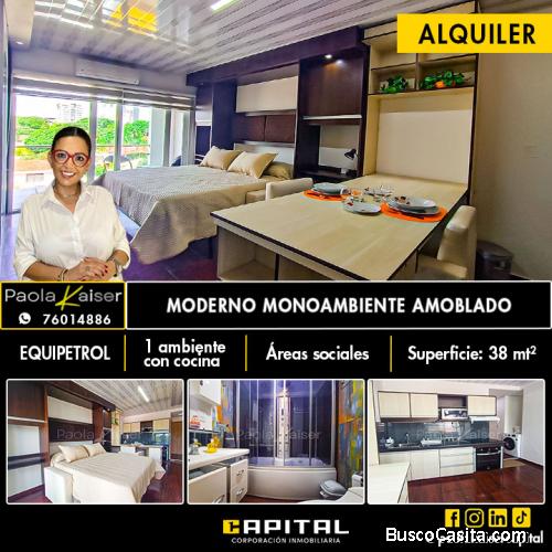 Monoambiente amoblado en alquiler, Equipetrol