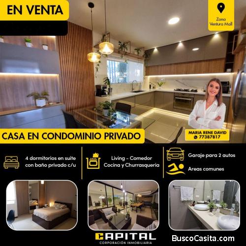 CASA EN VENTA EN CONDOMINIO LE PARC - ZONA VENTURA MALL
