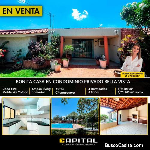 ¡¡CASA DE 1 PLANTA EN VENTA EN CONDOMINIO BELLA VISTA!!