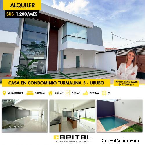 MODERNA Y LINDA CASA EN ALQUILER EN EL URUBÓ
