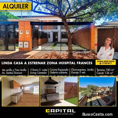 CASA EN ALQUILER A ESTRENAR – ZONA HOSPITAL FRANCES