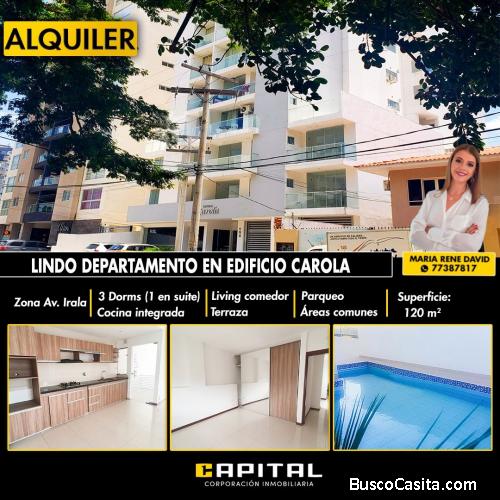 DEPARTAMENTO EN ALQUILER - EDIFICIO CAROLA (CON PARQUEO)