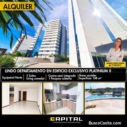 DEPARTAMENTO DE 2 DORMITORIOS EN ALQUILER EN EDIFICIO EXCLUSIVO DE EQUIPETROL NORTE!!