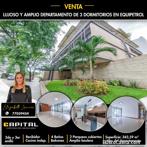 Departamento de 3 dormitorios en venta en el Barrio Equipetrol