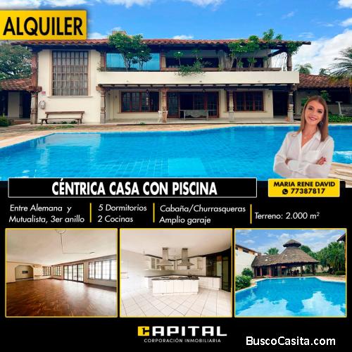 ¡Casa con piscina en Alquiler, Zona Norte! 