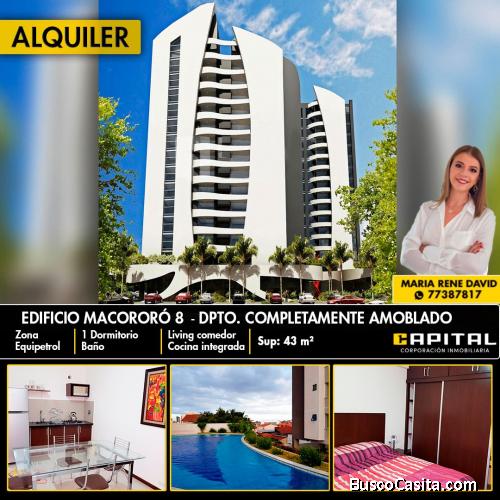 DEPARTAMENTO AMOBLADO EN ALQUILER - EDIFICIO MACORORO 8