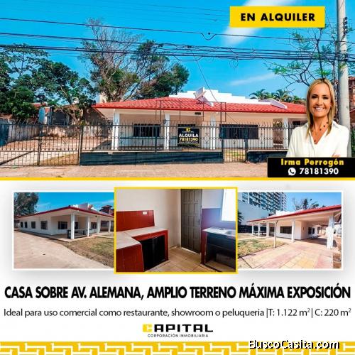 CASA COMERCIAL EN ALQUILER SOBRE AVENIDA ALEMANA