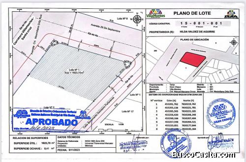 terreno en venta en villamontes 1823,7 m2