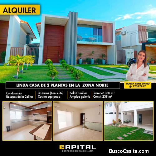 CASA EN ALQUILER EN CONDOMINIO BOSQUES DE LA COLINA