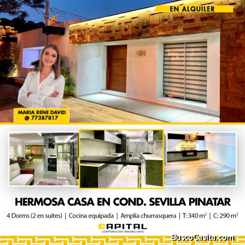 HERMOSA Y LUJOSA VIVIENDA FAMILIAR EN ALQUILER EN ESQUINA – CONDOMINIO SEVILLA PINATAR