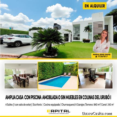 AMPLIA CASA AMOBLADA EN ALQUILER – COLINAS DEL URUBO I