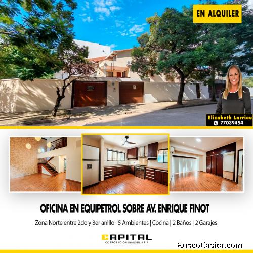 Oficina en alquiler zona Equipetrol sobre Av Enrique Finot