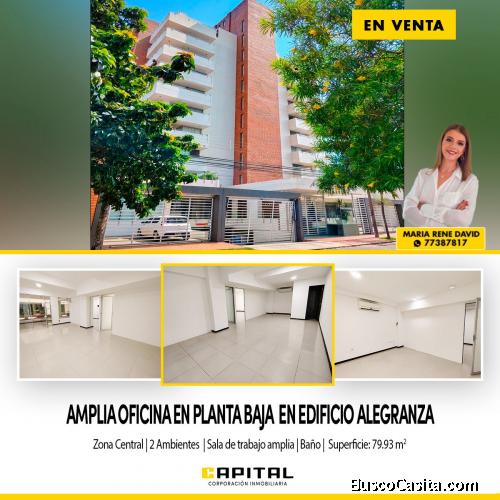 VENDO AMPLIA OFICINA EN PLANTA BAJA – EDIFICIO ALEGRANZA