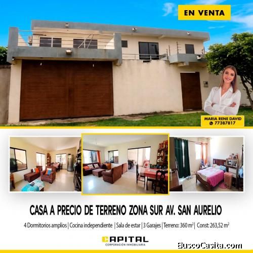 CASA EN VENTA A PRECIO DE TERRENO – ZONA SUR