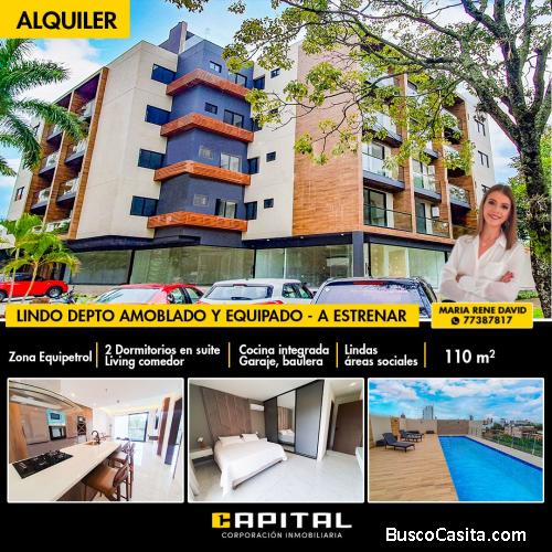 DEPARTAMENTO AMOBLADO Y EQUIPADO A ESTRENAR EN ALQUILER EN BARRIO EQUIPETROL – EDIFICIO CONDADO PARK