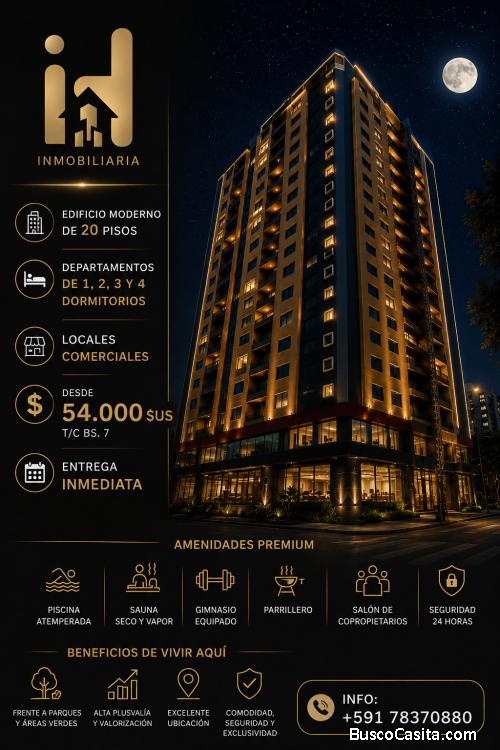 Edificio Nuevo Y Moderno De 20 Pisos Departamentos En Venta