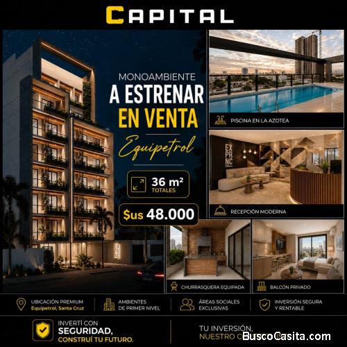 Monoambiente en venta zona Equipetrol