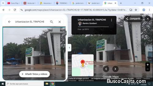 Lote en Venta  Urb.Trapiche - camino a Cotoca