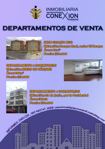 INMOBILIARIA CONEXION: VENDE DEPARTAMENTOS INFORMES: 2353-232, 097-592747