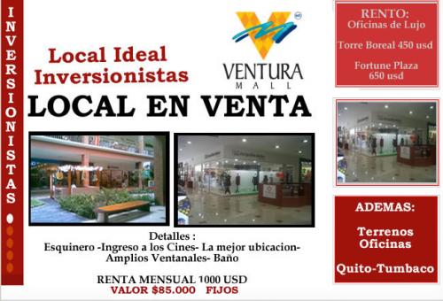 SOLO PARA INVERSIONISTAS LOCAL EN VENTA       QUITO 