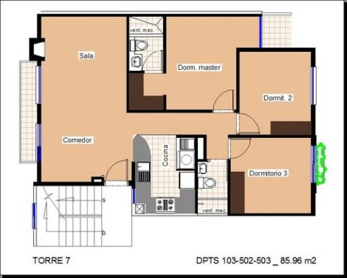 Exclusivo departamento de 3 dormitorios en el Conjunto Residencial Florencia 