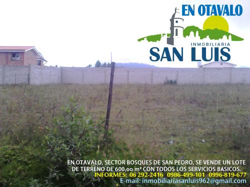 Se vende Terreno en Otavalo, sector Bósques de San Pedro. 600 m²