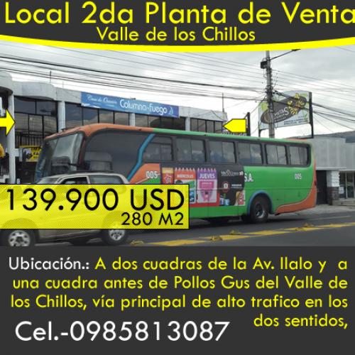 LOCAL COMERCIAL EN EL VALLE DE LOS CHILLOS 139.900  USD  PAGO EFECTIVO.  CEL.- 0985813087