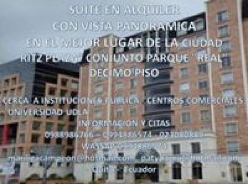 SUITE EN ALQUILER CON VISTA PANORAMICA  EN EL MEJOR LUGAR DE LA CIUDAD RITZ PLAZA