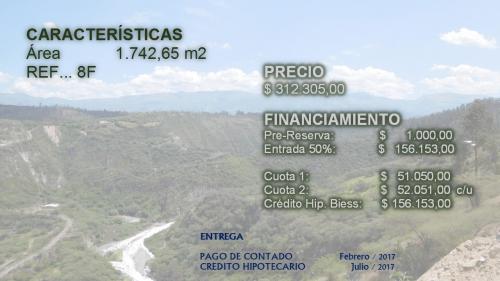 VENTA DE TERRENO EN URBANIZACION PRIVADA EN NAYON DE 1742.65 METROS 8F