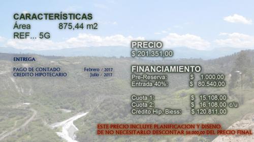 VENDO TERRENO EXCELENTE UBICACIÓN URBANIZACIÓN PRIVADA NAYÓN DE 875.44 METROS 5G